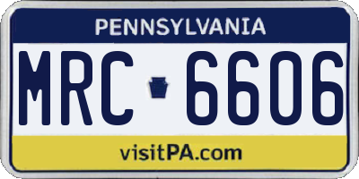PA license plate MRC6606