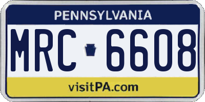 PA license plate MRC6608