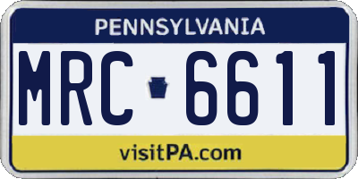 PA license plate MRC6611
