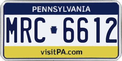 PA license plate MRC6612