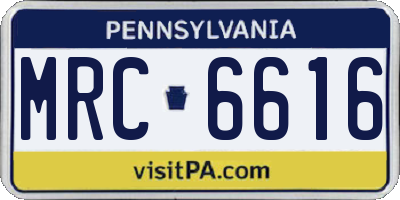 PA license plate MRC6616