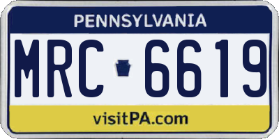 PA license plate MRC6619