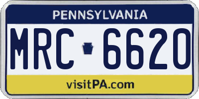 PA license plate MRC6620