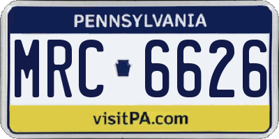 PA license plate MRC6626