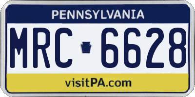 PA license plate MRC6628