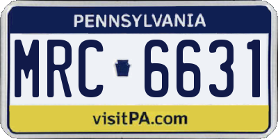 PA license plate MRC6631
