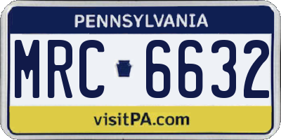 PA license plate MRC6632