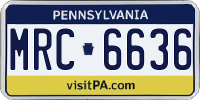 PA license plate MRC6636