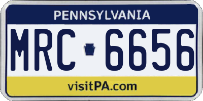 PA license plate MRC6656