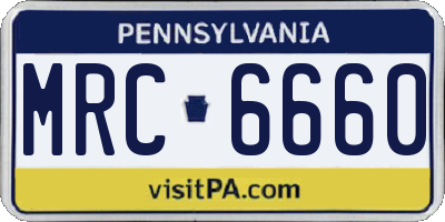 PA license plate MRC6660