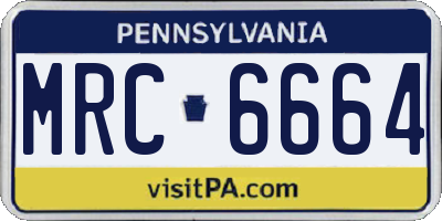 PA license plate MRC6664