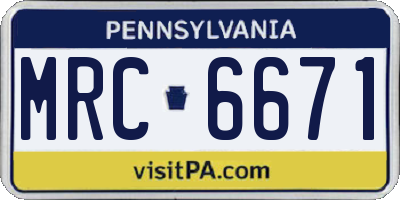 PA license plate MRC6671