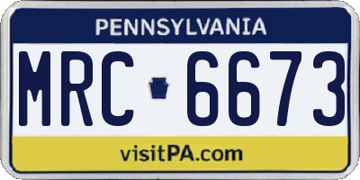 PA license plate MRC6673