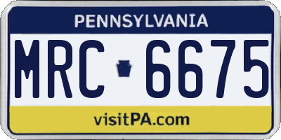 PA license plate MRC6675