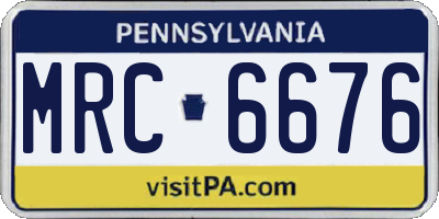 PA license plate MRC6676