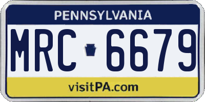 PA license plate MRC6679