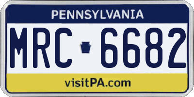 PA license plate MRC6682