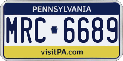 PA license plate MRC6689