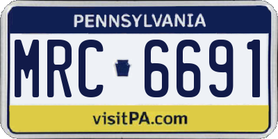 PA license plate MRC6691