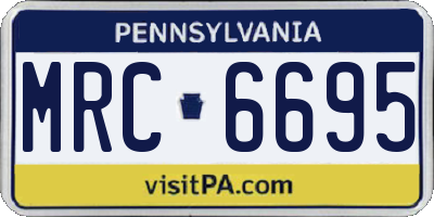 PA license plate MRC6695