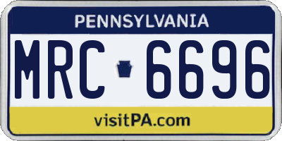 PA license plate MRC6696