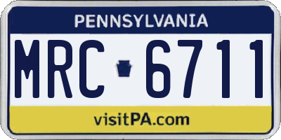 PA license plate MRC6711