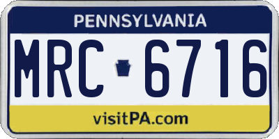 PA license plate MRC6716