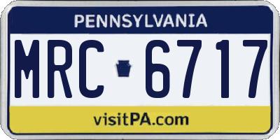 PA license plate MRC6717