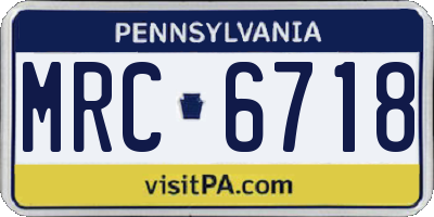 PA license plate MRC6718