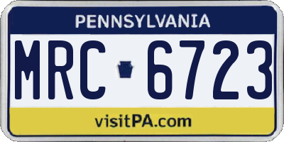 PA license plate MRC6723