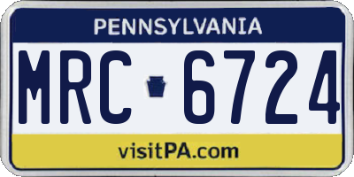 PA license plate MRC6724