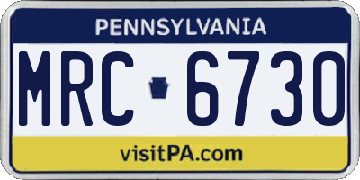PA license plate MRC6730