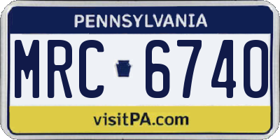PA license plate MRC6740