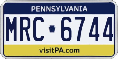 PA license plate MRC6744
