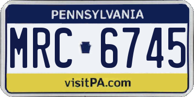 PA license plate MRC6745