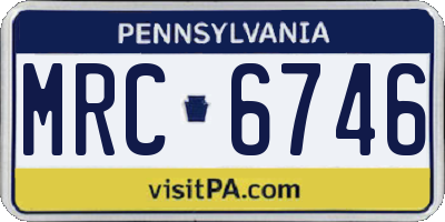 PA license plate MRC6746