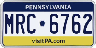 PA license plate MRC6762