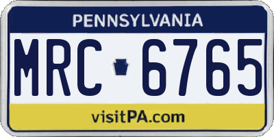 PA license plate MRC6765
