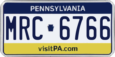 PA license plate MRC6766