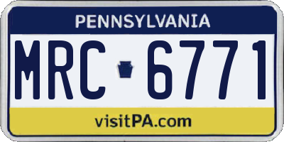 PA license plate MRC6771