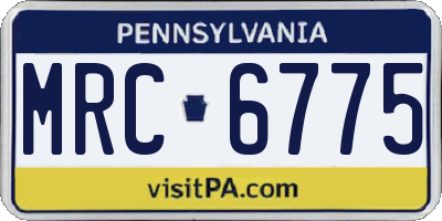 PA license plate MRC6775