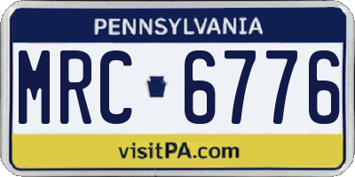 PA license plate MRC6776