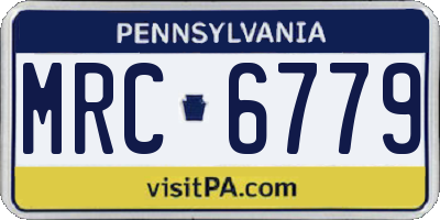 PA license plate MRC6779