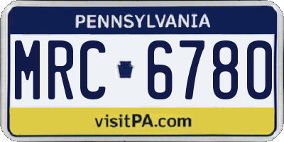PA license plate MRC6780