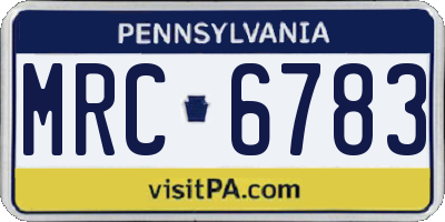 PA license plate MRC6783