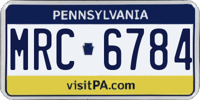 PA license plate MRC6784