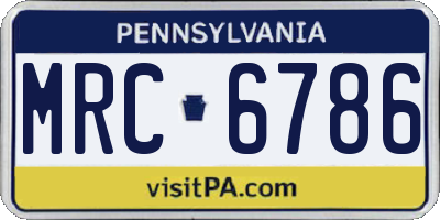 PA license plate MRC6786