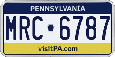 PA license plate MRC6787