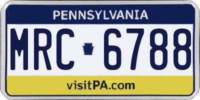 PA license plate MRC6788