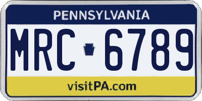 PA license plate MRC6789